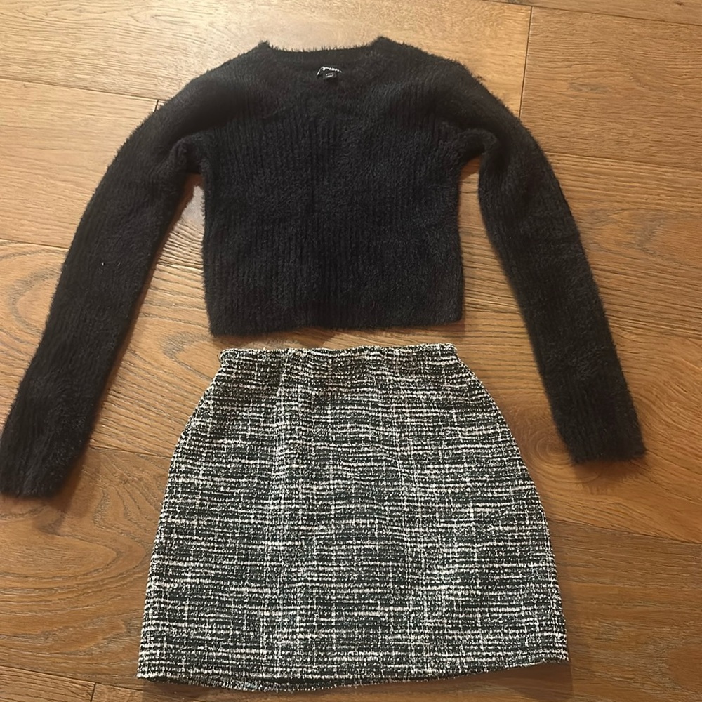 Kids black sweater and skirt